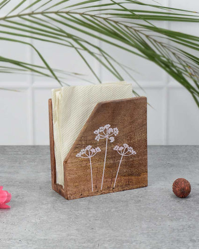 Floral Essence Metal Napkin Holder | 5 x 2 x 6 inches