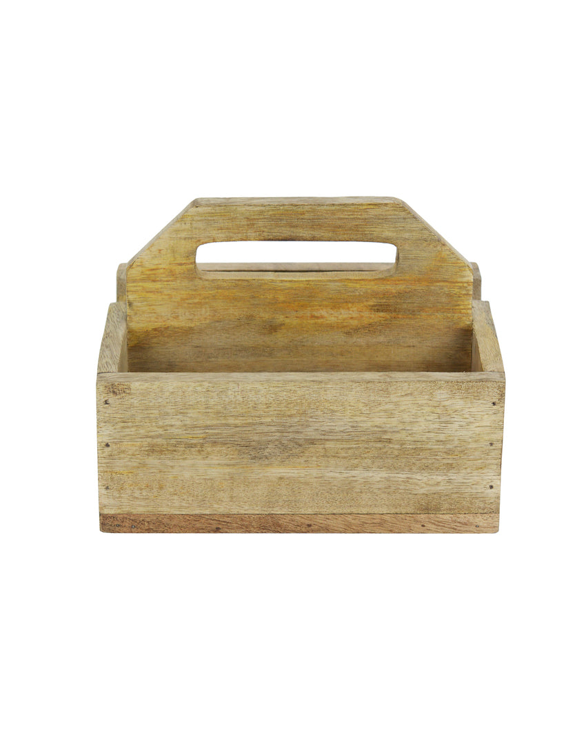 Wood Flow Duo Cutlery Stand with Napkin Holder | 8 x 6 x 6 inches