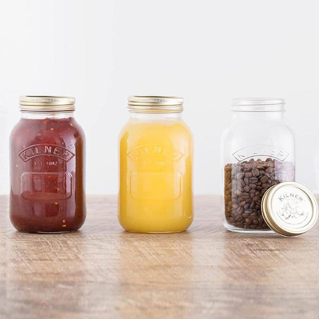 Premium Preserve Glass Jars | Set of 3 | 1 Litre