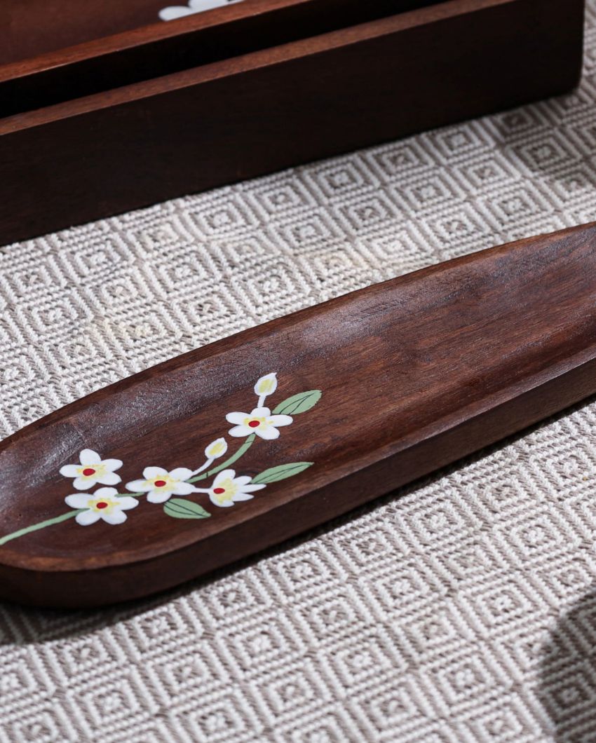 Classic Basic Printed Multipurpose Wooden Serving Tray | 13 x 6 x 4 inches