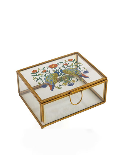 Zewar Peacock Brass Decorative Box  | 12 x 10 x 7 cm / 5 x 4 x 2 inches