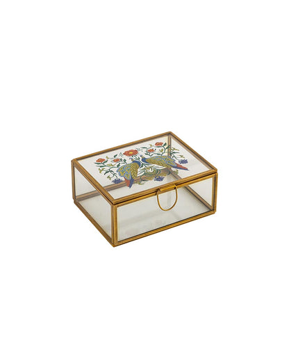 Zewar Peacock Brass Decorative Box  | 12 x 10 x 7 cm / 5 x 4 x 2 inches