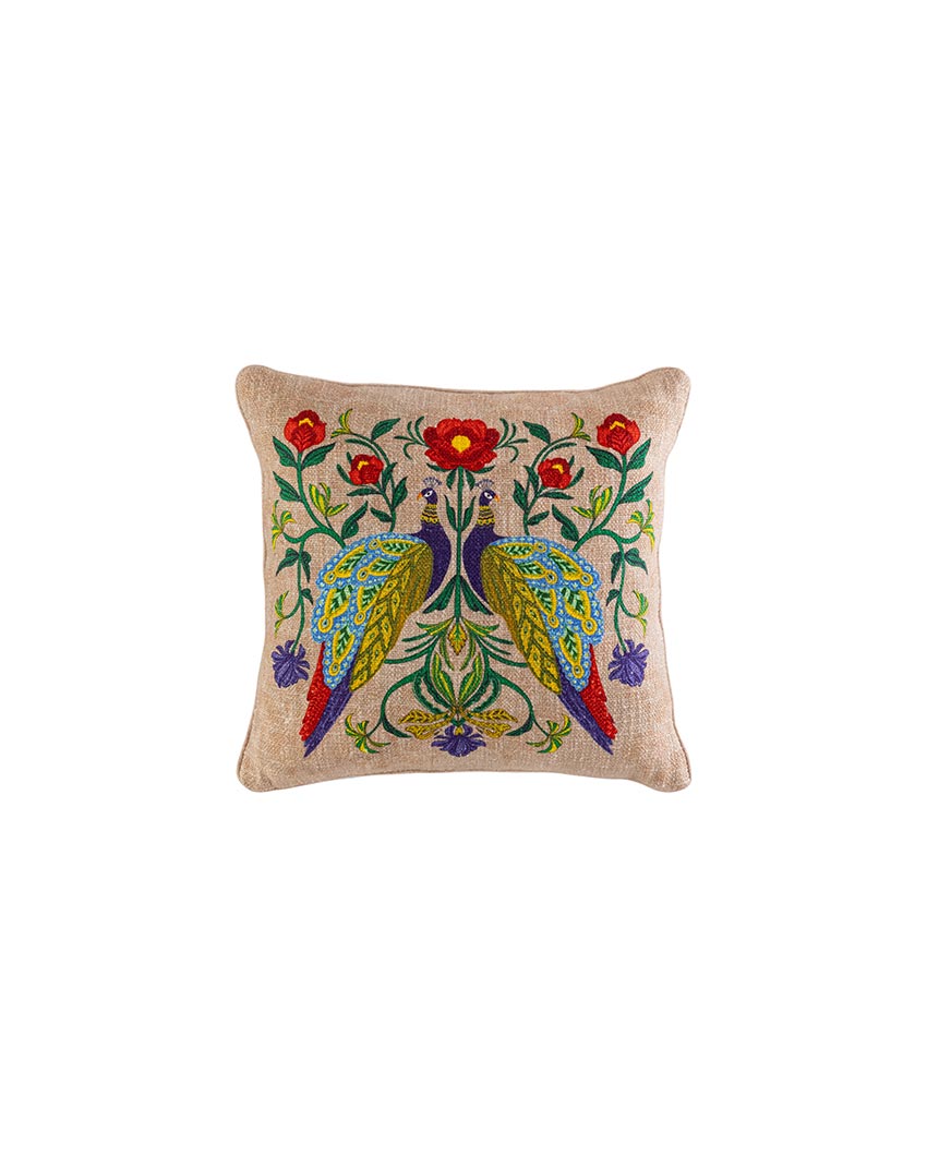 Nitya Peacock Cushion | Earthy Pink  | 45 x 45 cm / 18 x 18 inches