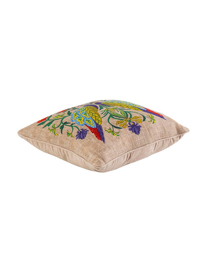 Nitya Peacock Cushion | Earthy Pink  | 45 x 45 cm / 18 x 18 inches