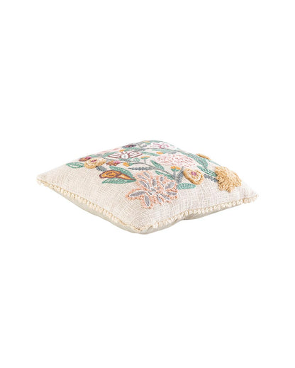 Shakuntala Embroidered Bunch Cushion Cover | 45 x 45 cm/18 x 18 inches