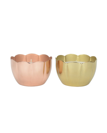 Blushing Petals Aroma Metal Candle Jar Set | Pack of 2 | 10.2 x 7.6 cm / 4 x 3 inches