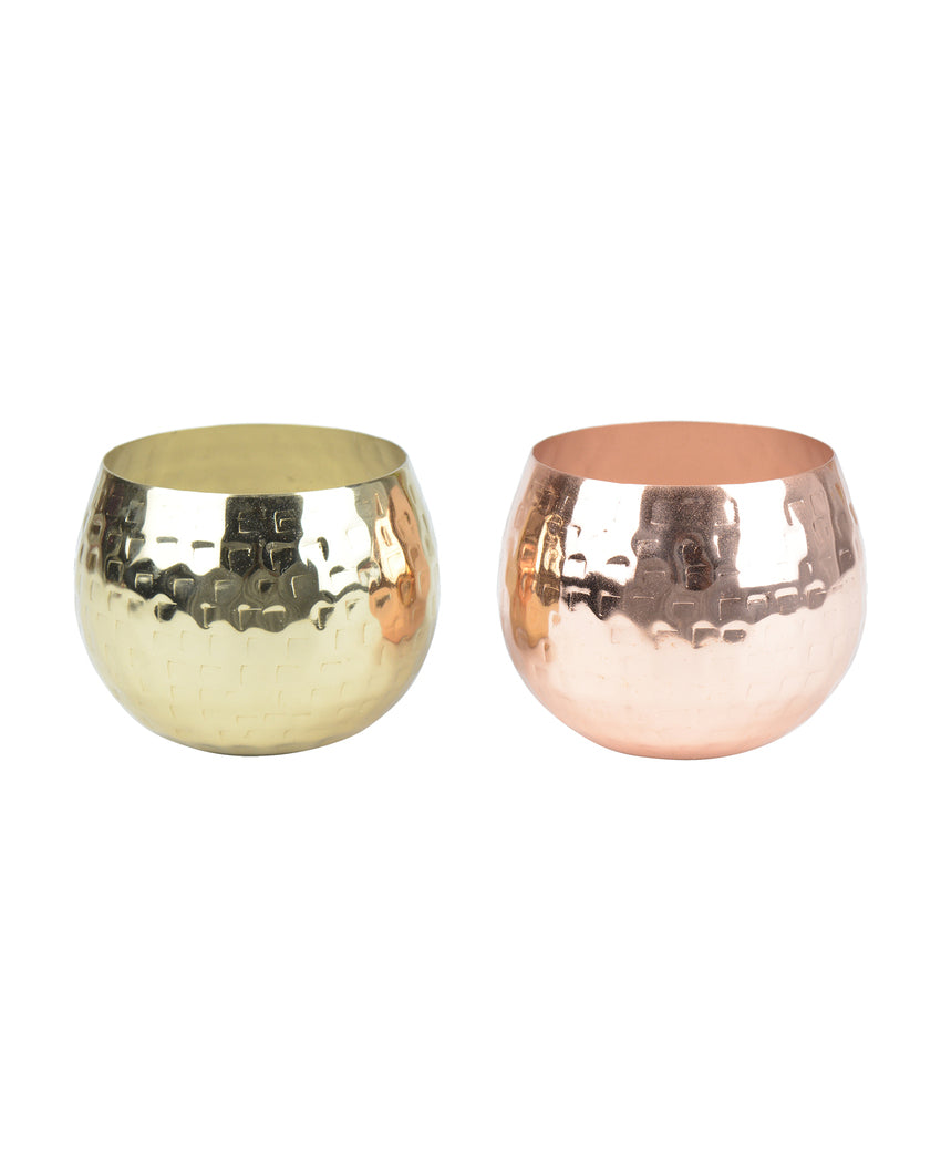 Amber Glow Scented Ambiance Metal Candle Jar Set | Pack of 2 | 7.6 x 7.6 cm / 3 x 3 inches