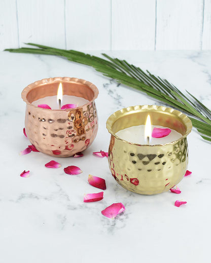 Fireside Glow Comfort in Metal Candle Jar Set | Pack of 2 | 10.16 x 7.62 cm / 4 x 3 inches