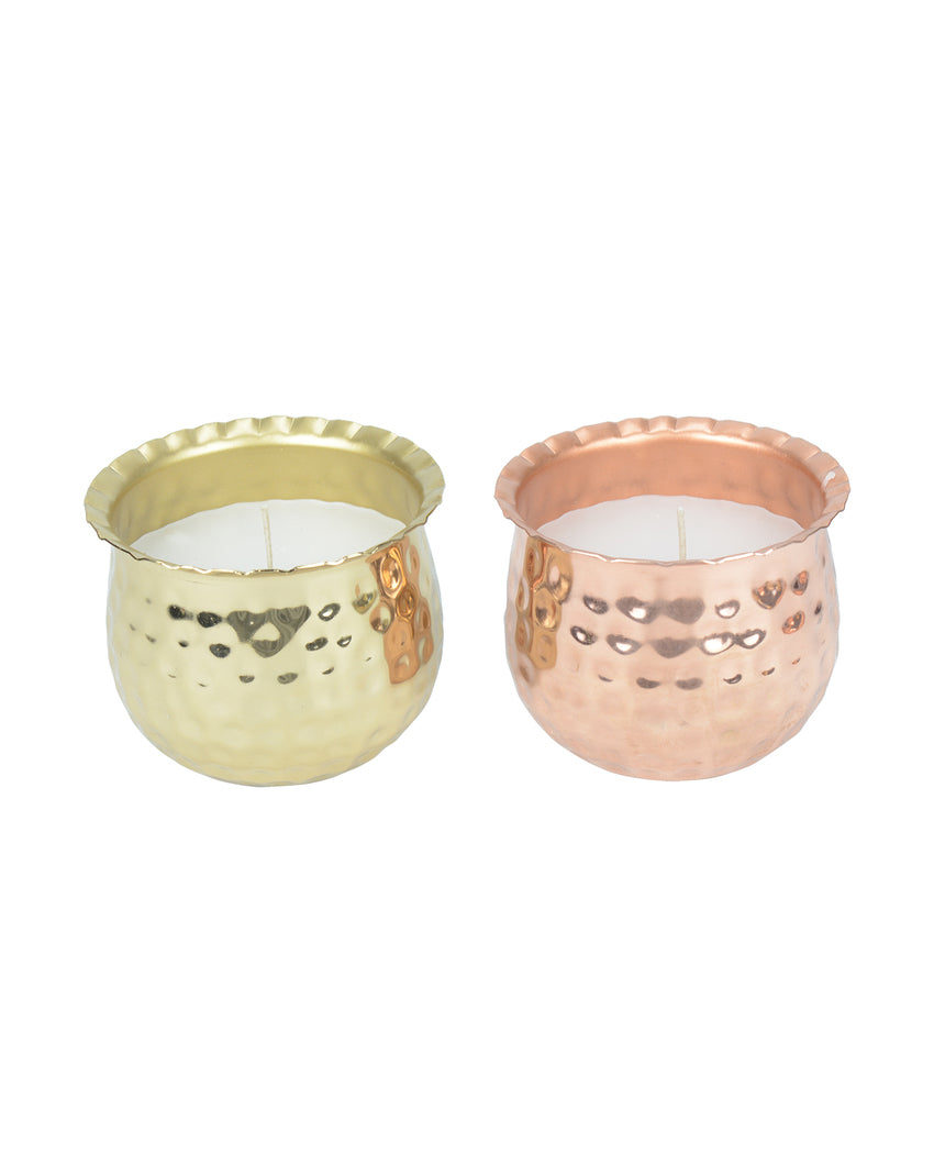 Fireside Glow Comfort in Metal Candle Jar Set | Pack of 2 | 10.16 x 7.62 cm / 4 x 3 inches