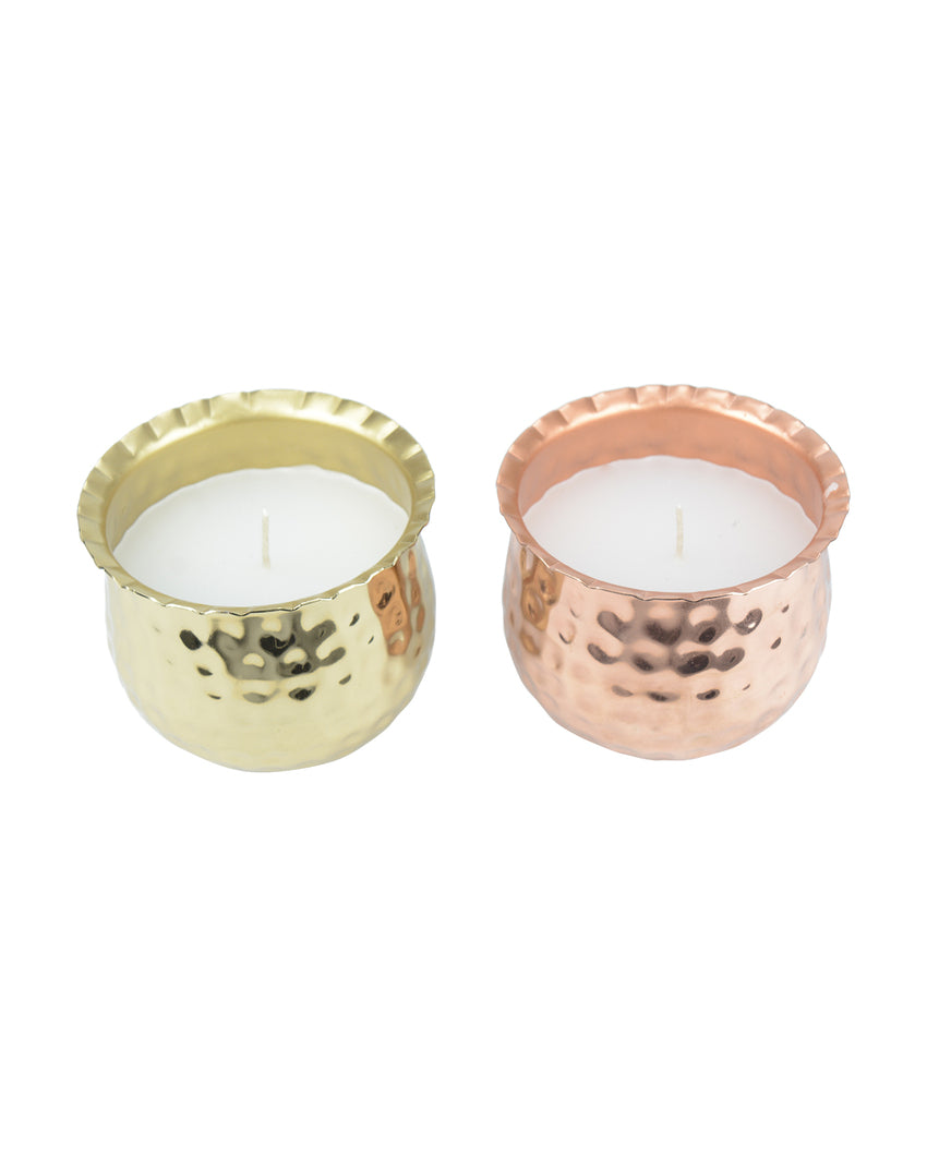 Fireside Glow Comfort in Metal Candle Jar Set | Pack of 2 | 10.16 x 7.62 cm / 4 x 3 inches