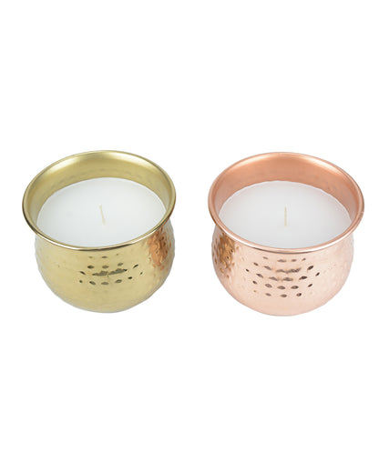 Amber Oasis Relaxation Metal Candle Jar Set | Pack of 2 | 10.2 x 7.6 cm / 4 x 3 inches