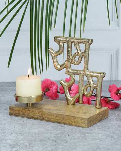 Ram-Ram Devotional Festive Candle Holder | 7 x 4 x 6 inches