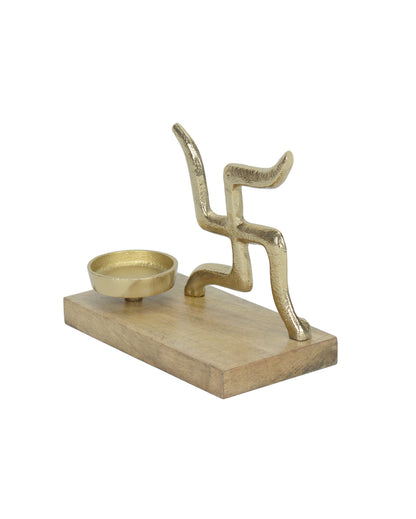 Swastik Traditional Festive Candle Holder | 7 x 4 x 6 inches