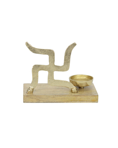 Swastik Traditional Festive Candle Holder | 7 x 4 x 6 inches