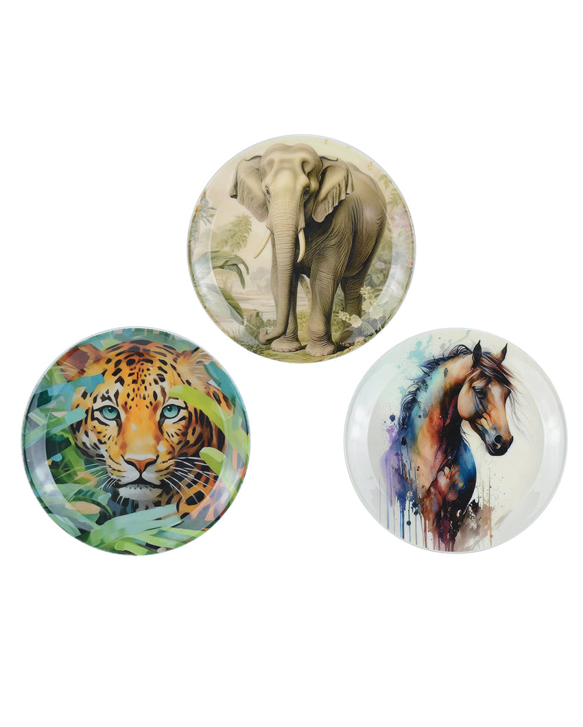 Animals Themed Wall Decorative Plate Set | Pack of 3 | 10 x 10 inches