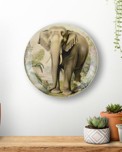 Tusker Elephant Wall Decorative Plate | 10 x 10 inches