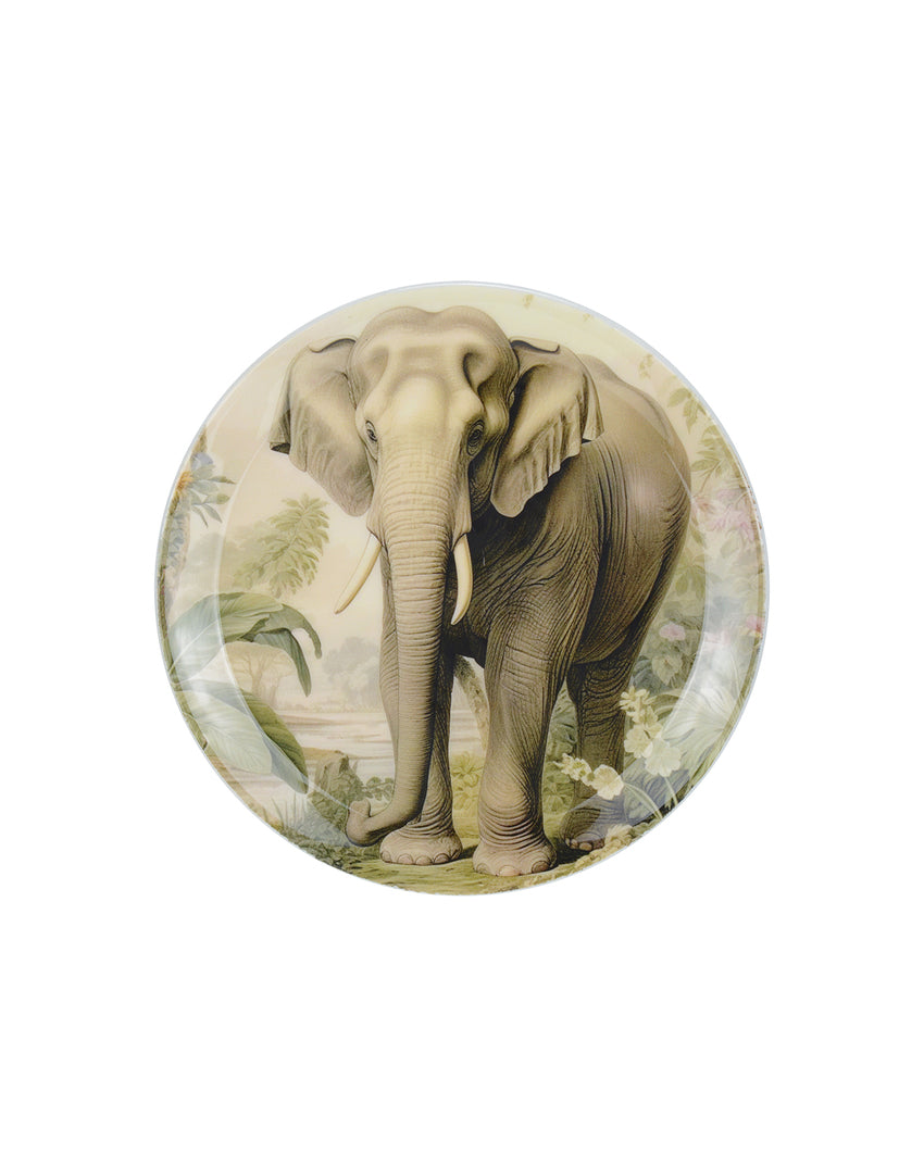 Tusker Elephant Wall Decorative Plate | 10 x 10 inches