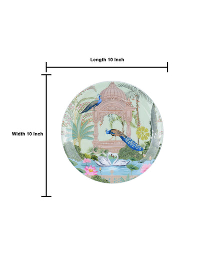 Peacock Painted Wall Decorative Plate | 10 x 10 inches