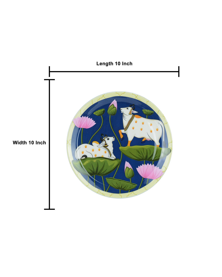 Pichwai Cow I Wall Decorative Plate | 10 x 10 inches