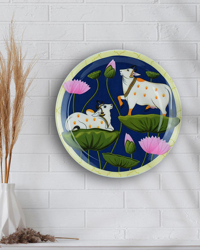 Pichwai Cow I Wall Decorative Plate | 10 x 10 inches