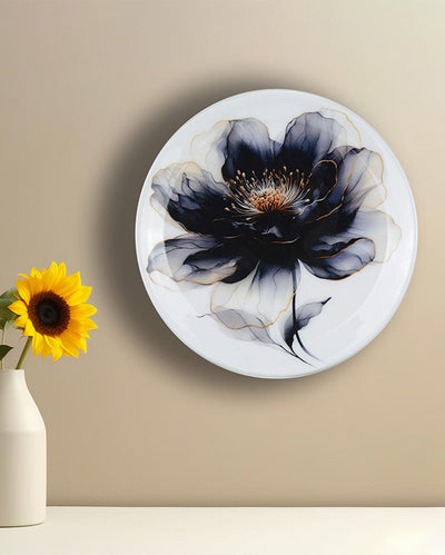 Noir Petal Flower Wall Decorative Plate | 10 x 10 inches