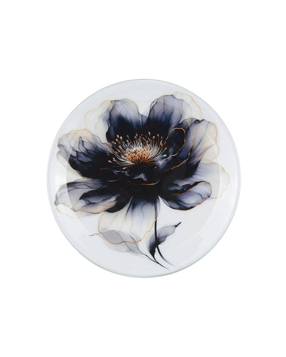 Noir Petal Flower Wall Decorative Plate | 10 x 10 inches