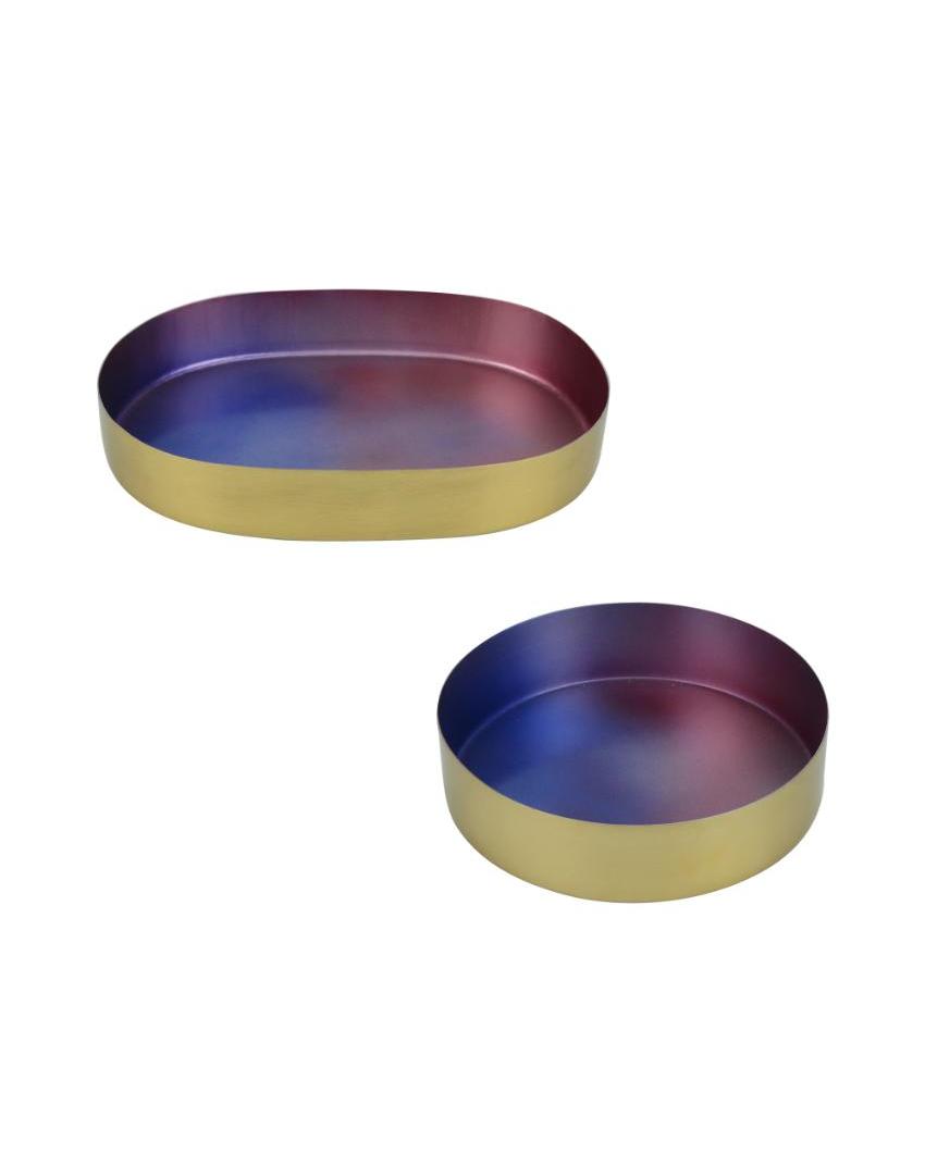 Elegant Round & Oval Gradient Serving Trays | Pack of 2