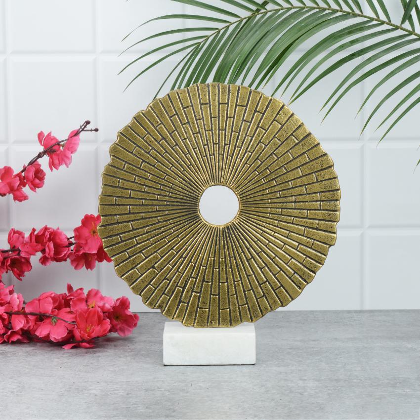 Luxurious Golden Sphere Vine Decorative Sculpture Showpiece | 11 x 3 x 12 inches