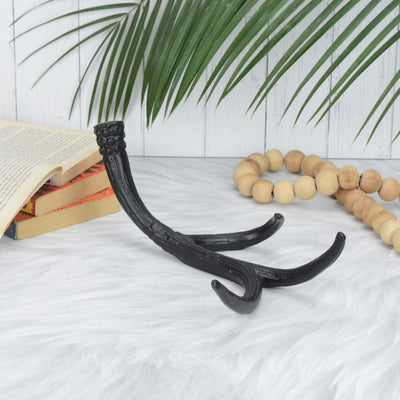 Graceful Black Stag spire Deer Horn Sculpture Decorative Showpiece | 12 x 8 x 5 inches