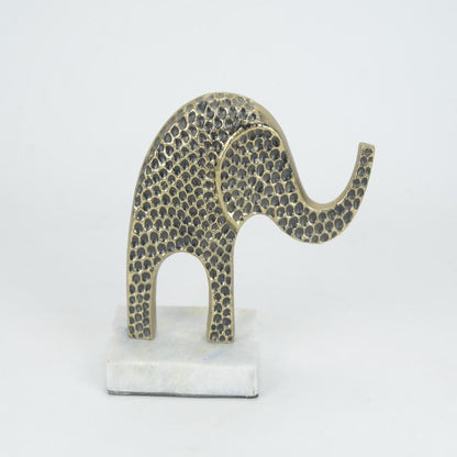 Regal Gold Savanna Sentinel Elephant Figurine Decorative Sculpture | 9 x 4 x 7 inches