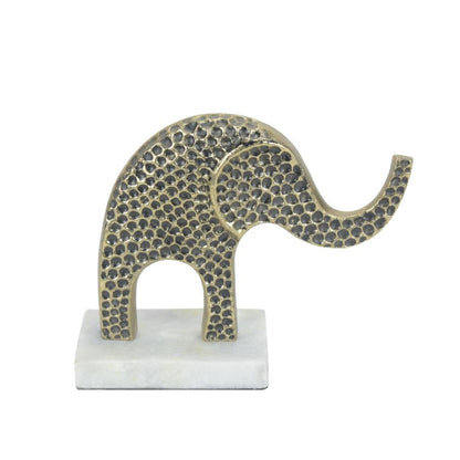 Regal Gold Savanna Sentinel Elephant Figurine Decorative Sculpture | 9 x 4 x 7 inches