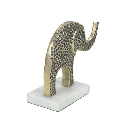 Regal Gold Savanna Sentinel Elephant Figurine Decorative Sculpture | 9 x 4 x 7 inches