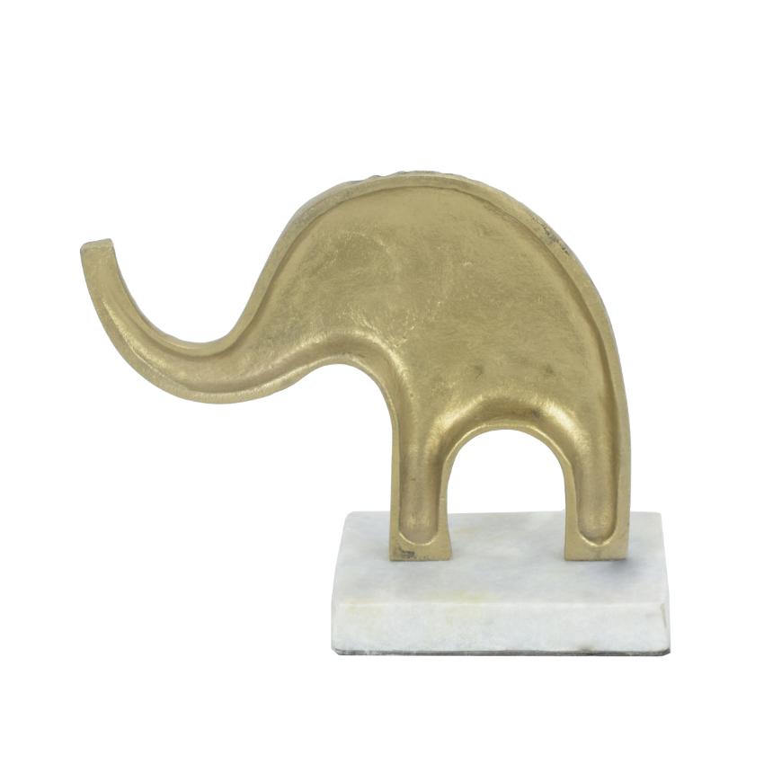 Regal Gold Savanna Sentinel Elephant Figurine Decorative Sculpture | 9 x 4 x 7 inches