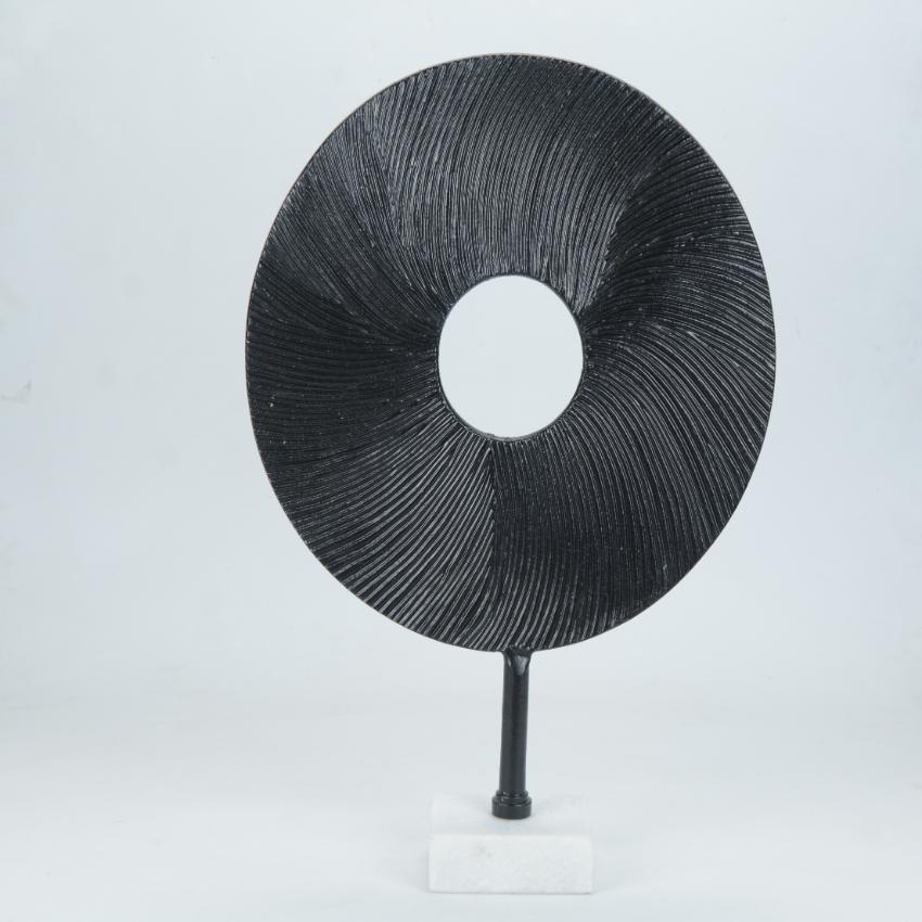 Minimalist Black Sereni Circle Decorative Showpiece | 13 x 3 x 18 inches