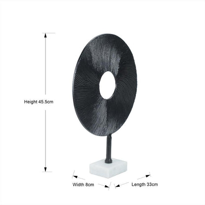 Minimalist Black Sereni Circle Decorative Showpiece | 13 x 3 x 18 inches