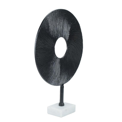 Minimalist Black Sereni Circle Decorative Showpiece | 13 x 3 x 18 inches