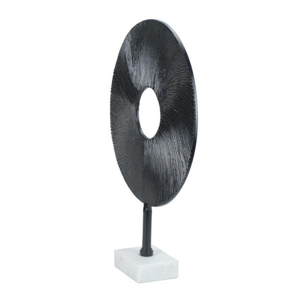 Minimalist Black Sereni Circle Decorative Showpiece | 13 x 3 x 18 inches