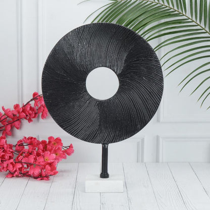 Minimalist Black Sereni Circle Decorative Showpiece | 13 x 3 x 18 inches