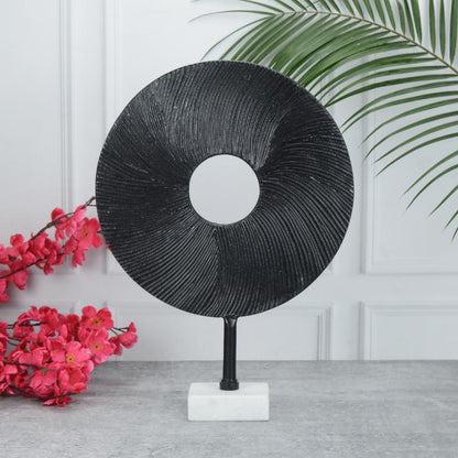 Minimalist Black Sereni Circle Decorative Showpiece | 13 x 3 x 18 inches