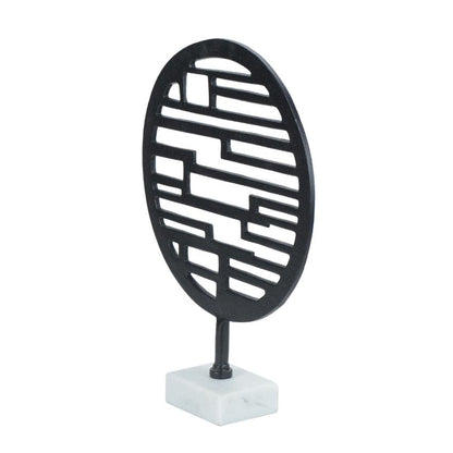 Futuristic Orbital Charm Black Decorative Sculpture Showpiece | 12 x 3 x 16 inches