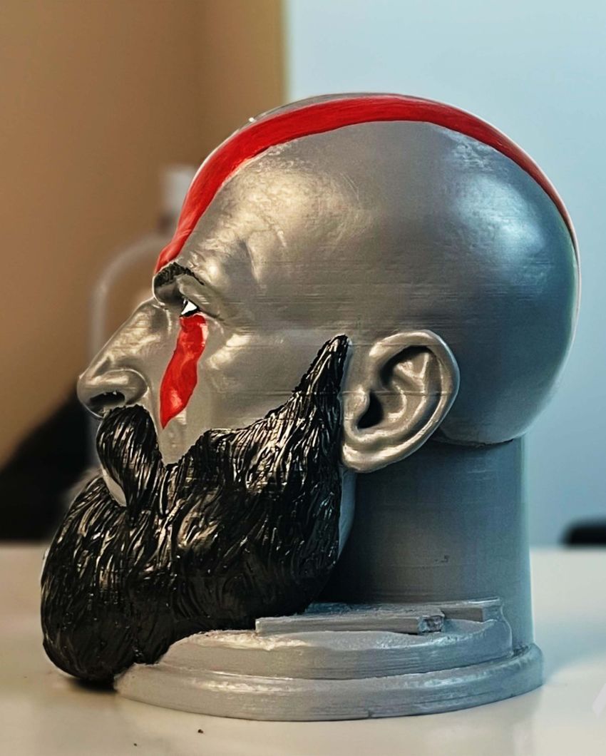 God Of War Kratos Face PLA Sculpture