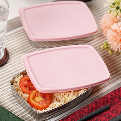 Semino Stainless Steel Lunch Box | 400ml | Set Of 2