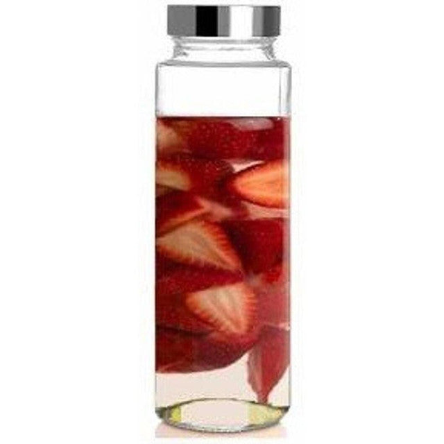 Clear Glass Designer Bottle for Serving Water Milk and Juices Elegant and Practical | 750 ML | 3 x 10 inches