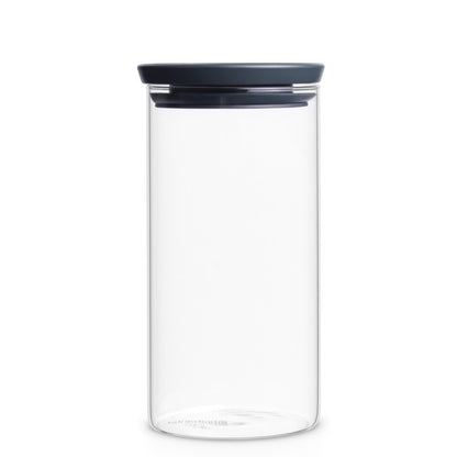 Dark Grey Stackable Glass Jar 1100 ml