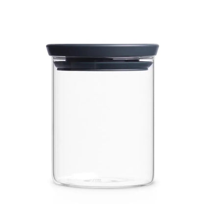 Dark Grey Stackable Glass Jar 600 ml