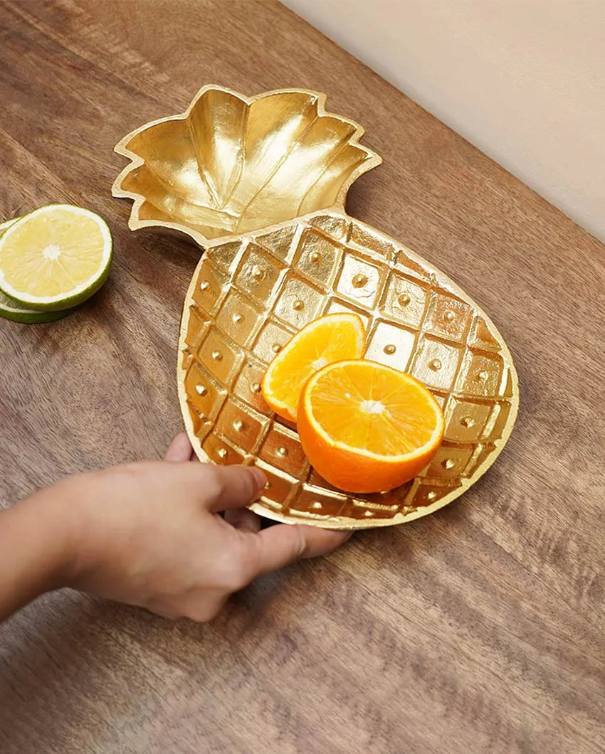 Pineapple Shape Iron Platter | 11 x 6 x 2 inches