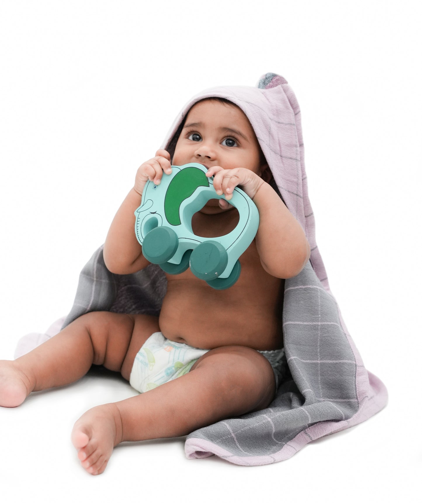 Musa Double Cloth Hooded Baby Towel | 30x30 inches | Get a Freebie