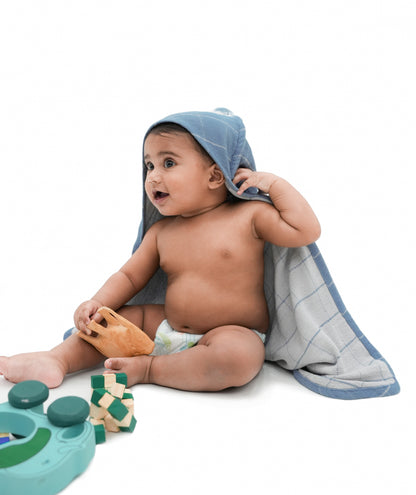Musa Double Cloth Hooded Baby Towel | 30x30 inches | Get a Freebie