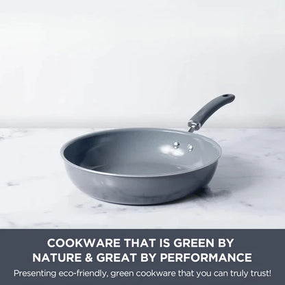 Meyer Anzen Ceramic Coated Cookware Frypan | Safe For All Cooktops | 1.6 ltr , 2.07 ltr , 2.61 ltr  , 3.45 ltr
