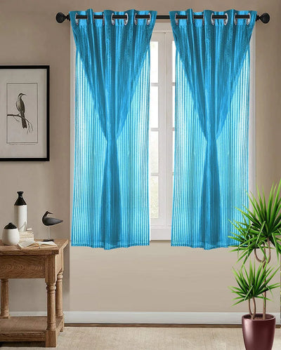 Day Night Polyester Window Curtains | Multiple Colors | Set of 2 | 48 x 60 inches (5 feets)